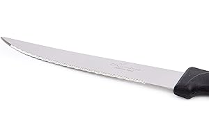 Set of 2 Stainless Steel Steak Knives with Plastic Handle