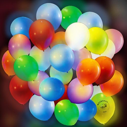 LED Light up Flicker Party Glow Balloons Pack of 30 multi color Night laterns for Kids Adults Birthday Sleepovers Rave Weddings
