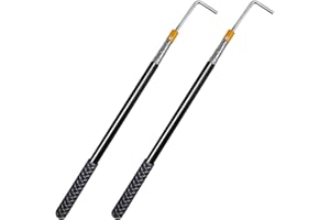 succulentlovers 2 PCS RV Awning Opener - Stainless Steel RV Awning Telescopic Puller Extends from 19'' to 61.8'' Telescoping Pole with Hook for RV Awning, Tent, Shelter, Camper, Canopy