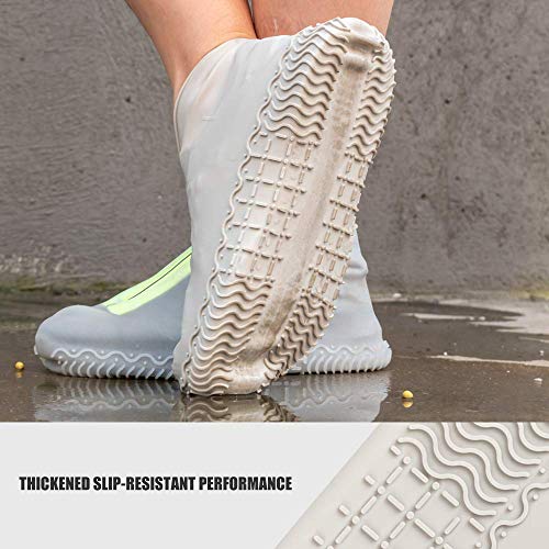MATOP Silicone Waterproof Shoe Cover,Reusable No-Slip Rain Snow Boot Overshoes with Waterproof Zipper for Cycling,Camping,Fishing,Garden,Outdoor