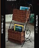WROUGHT IRON 2-TIER WICKER STORAGE RACK