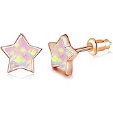CiNily Womens Star Moon Earrings for Girls Gold Plated Cute Opal Stud Earrings/Hoop Dangle Earrings Hypoallergenic Jewelry Gift Men/Boys Earrings