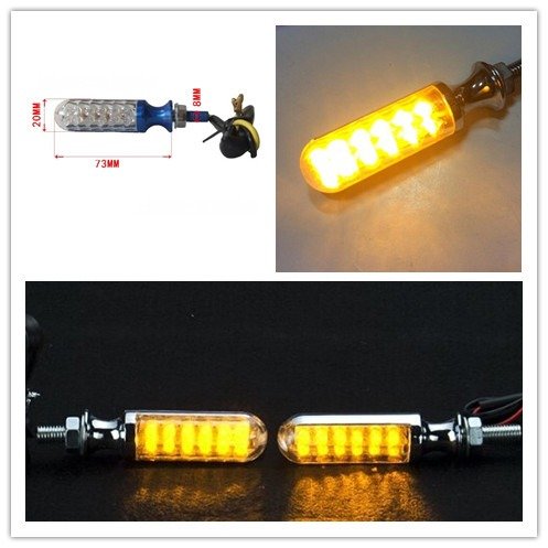 2x Custom Universal Motorcycle Parts 12 Amber LED Turn Signal Light Blinker Indicator Side Light Black Fit For Ducati 748 UP TO 1998 - Thumbnail 3