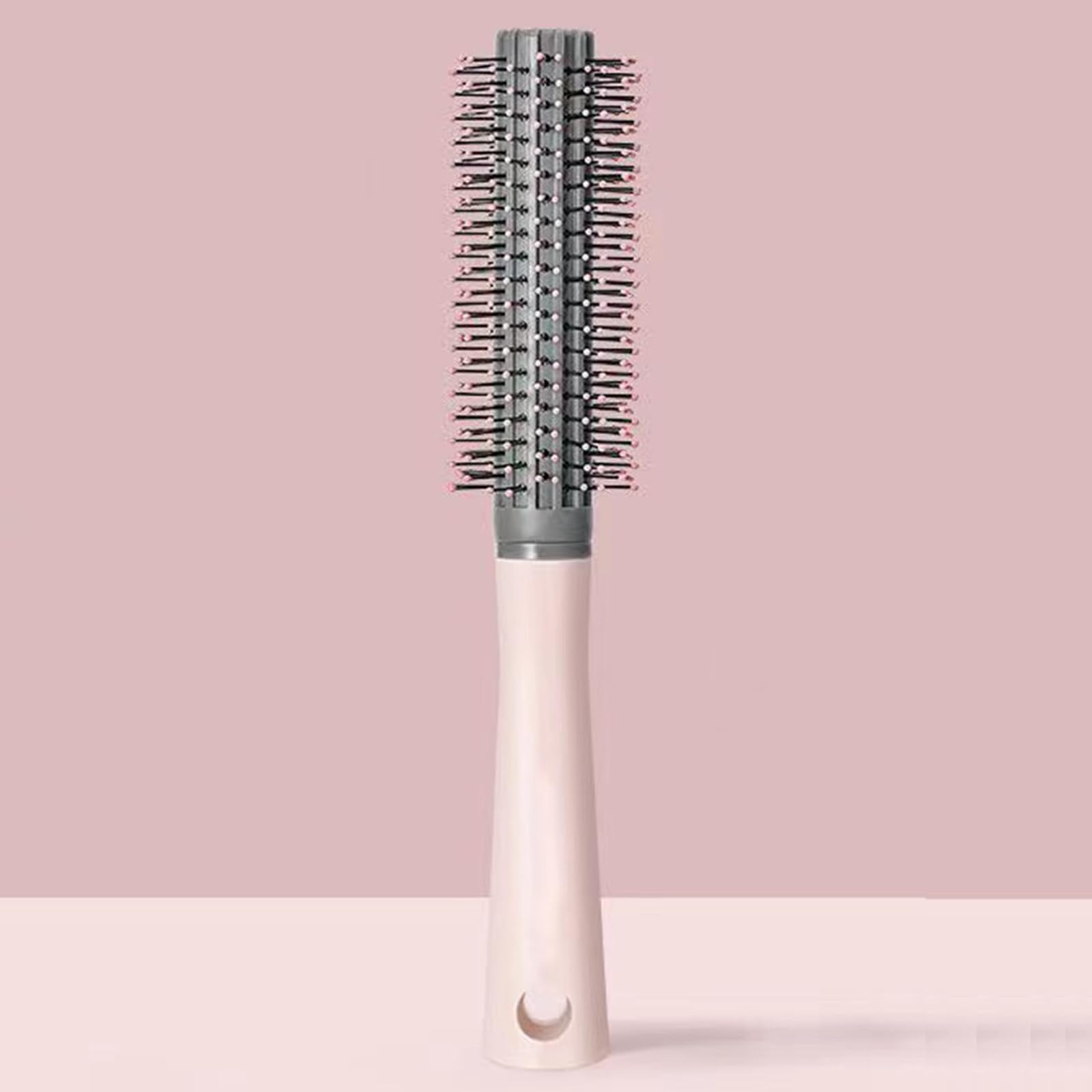 round brush and hairbrush for hair Volume and Shine: Small round hairbrush for Short and Long Hair, Bangs, and Beard (Pink)
