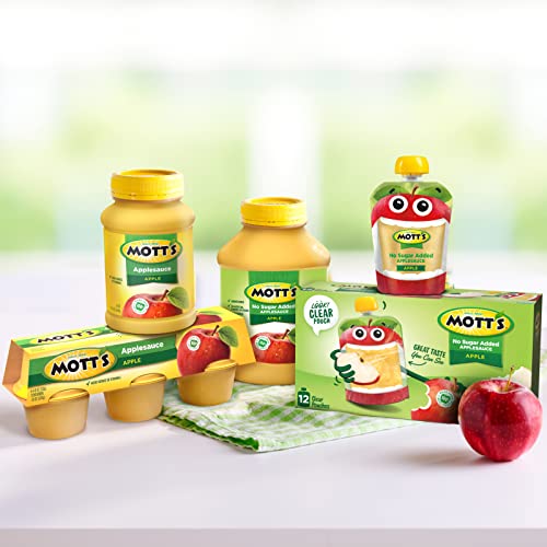 Mott's No Sugar Added Granny Smith Applesauce, 3.9 oz cups (Pack of 72