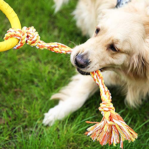 PMLAAK Dog Rope Toys for MediumLarge Dogs 2in1 Dog Tug Toys Ring Toy Outdoor Dog Toys for