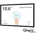 GreenTouch 15.6 Inch 10 Points Infrared Touch Screen, IR Touch Screen Panel Overlay Kits with 3mm Thickness Tempered Glass…