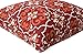 BOSSIMA Indoor/Outdoor Red Damack Square Toss Pillow, Corded Cushion Set of 2