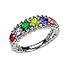 NANA Rope Mothers Ring 1 to 10 Simulated Birthstones in Sterling Silver or 10k White, Yellow or Rose Gold