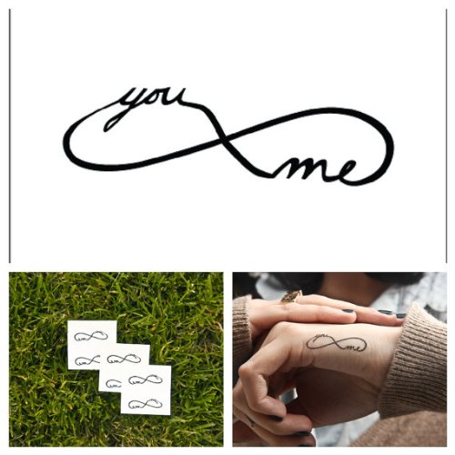 Tattify Infinity Temporary Tattoo - Item (Set of 2) - Other Styles Available and Fashionable Temporary Tattoos - Tattoos that are long lasting and Waterproof