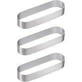 uxcell 3pcs Oval Cake Rings 5.1 x 1.8 Inch Stainless Steel Cake Pastry Molds Nonstick Baking Ring for Cake Dessert Molding, Mousse Pastries Making, Silver Tone