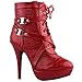 SHOW STORY Punk Buckle Strap High Heel Stiletto Platform Ankle Bootie,LF30470