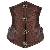 Burvogue Women's Steampunk Underbust Corset Waist Cincher Gothic Bustier Top