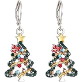 Christmas Tree Earrings for Women Holiday Tree Dangle Earrings Colorful Christmas Tree Earrings Christmas Party Jewelry Gifts