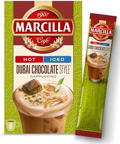 Café Soluble Mix Cappuccino Dubai Chocolate Style | 8 sobres |120g