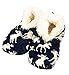Lazy One Women's Blue Moose Fuzzy Feet Slippers Classic (Small / Medium)