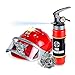 WolVol Firefighter Hat with Lights and Sirens - Well-Made Plastic Costume Hat with Badge & Extinguisher - Aids Kinesthetic Learning & Development for Boys & Girls