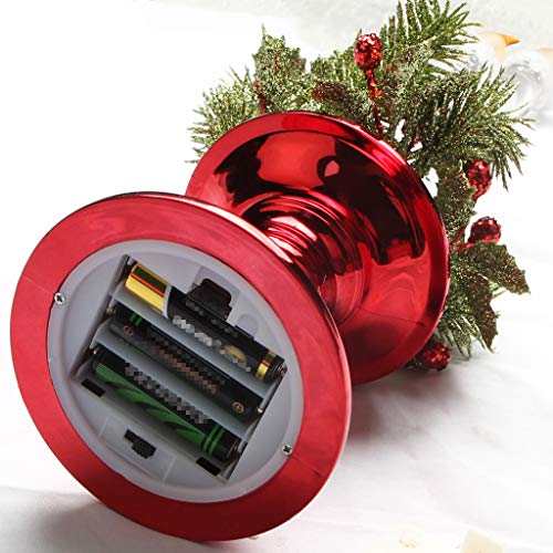 KAKIBLIN Battery Powered Candlesticks with 3 Candles, Christmas