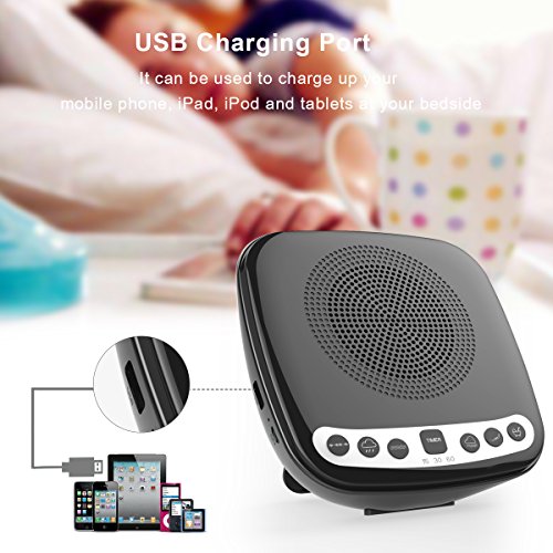 INLIFE Sound Machine Sleep Therapy White Noise Machine with FM Radio, Timers and Battery Charging Options for Babies, Adults and Travellers