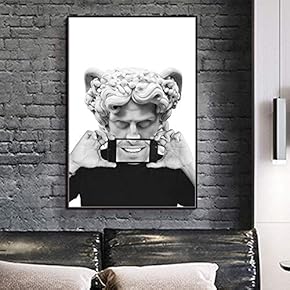 Floating Framed Canvas Wall Art for Living Room, Bedroom Statue Canvas Prints for Home Decoration Ready to Hang - 16x24 inches