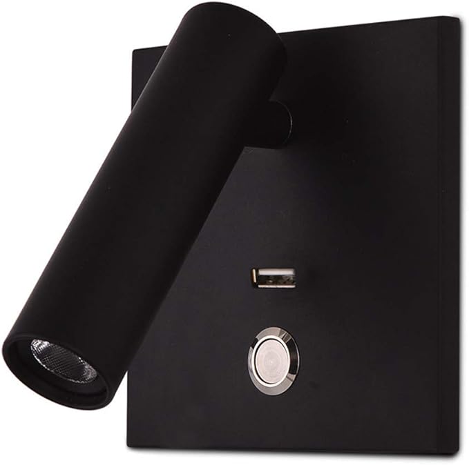 Modern Led Bedside Reading Wall Light with Switch, Wall Lamp with USB