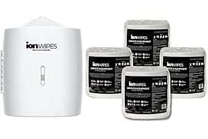 ION Wipes Starter Kit – Gym & Fitness Equipment Wipes 3200ct (4 × 800) with Wall-Mounted Dispenser (White) – Unscented, Alcoh