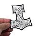 Patches for Jackets Men, 3PCS North Viking Compass Thor Hammer Rune Vegvisir Celtic Embroidered Patch Cool DIY Decor - Black & White