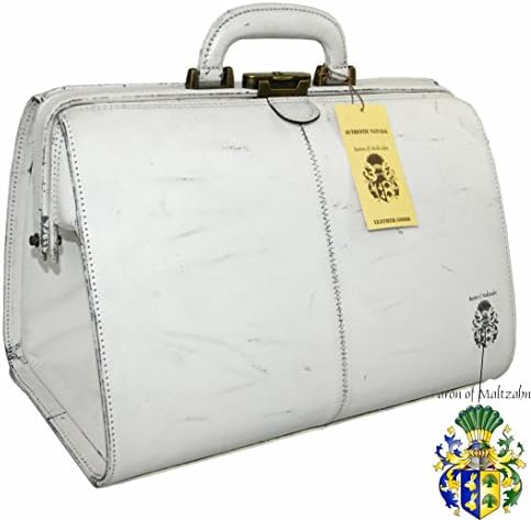 BARON of MALTZAHN White doctors bag - Mens top handle bag SCHINDLER antique-leather