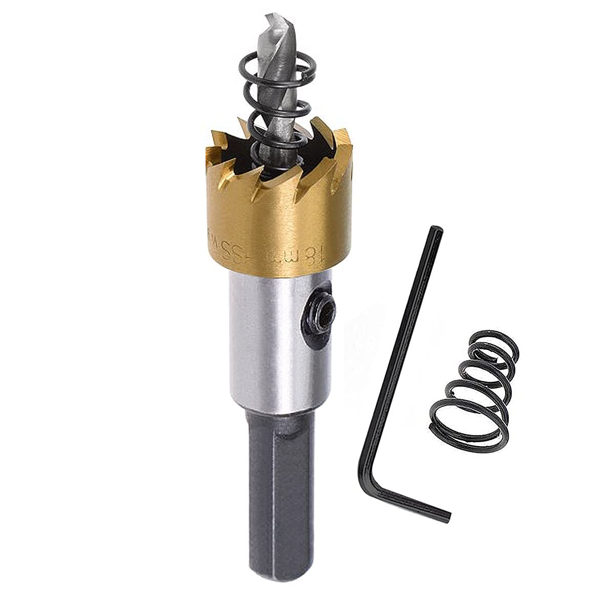 SagaSave 18MM Carbide High Speed Steel Drill Bits Hole Cutter, Heavy Duty Titanium-Plated Hole Saw for Stailess Steel, Metal, 0.71inch 1PCS — image 1
