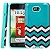 LG L70 Case, LG Optimus L70 Case, Style4U Chevron Design Slim Fit Hybrid Armor Case for LG Optimus L70 with 1 Stylus and 1 HD Clear Screen Protector [Chevron Turquoise]