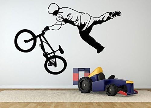 Wall Room Decor Art Vinyl Sticker Mural Decal BMX Dirt Mountain Poster Sport Bike Trick Jump Poster Kids Bedroom Nursery Kids AS2622