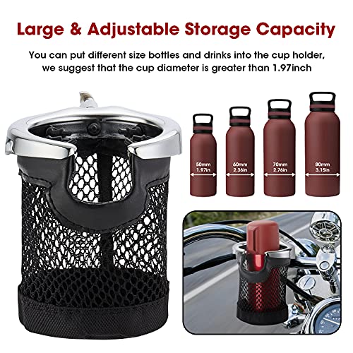KEMIMOTO Motorcycle Handlebars Cup Holders, Motorcycle Drink Holders