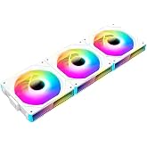 Jungle Leopard Interstellar V1 120mm PC Case Fans, White | Daisy-Chain ,Infinity Mirror Module,ARGB PWM, Triple Pack, Computer Case PC Fans