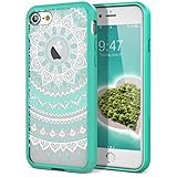 SmartLegend iPhone 8 Case, iPhone 7 Case,Totem Series Shock Absorption Hard PC + TPU Bumper Mandala Floral Hybrid Protective Cover Case for Apple iPhone 7/8- Mint Green