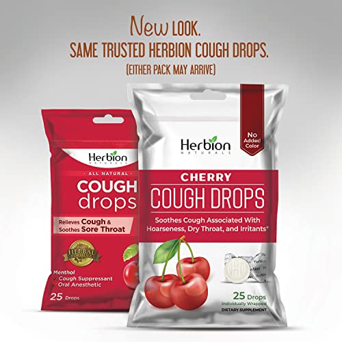 Herbion Naturals Cough Drops with Natural Cherry Flavor, Dietary