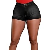 Zebaexf Women Denim Jean Shorts Stretchy High Waisted Jorts Short Pants Women Summer Casual Shorts