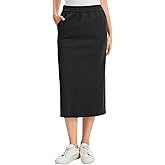 ZXIHZF Women's Casual Back Split Sweat Skirt with Side Pockets