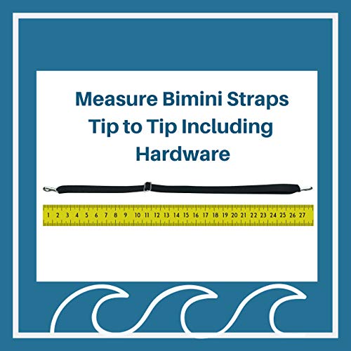 EZ-Xtend Boat Zipper Premium Bimini Top Strap with Hook - Adjustable All Stainless Steel Bimini Top Hardware - in Black or White - PKG of 1 (Black 21" - 30") - Thumbnail 6