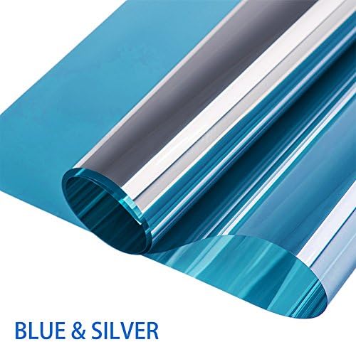 Window Film Privacy One Way Mirror Window Film Non-Adhesive Static Cling Decorative Heat Control Anti UV Window Tint for Home and Office Window (35.4"×78.7")