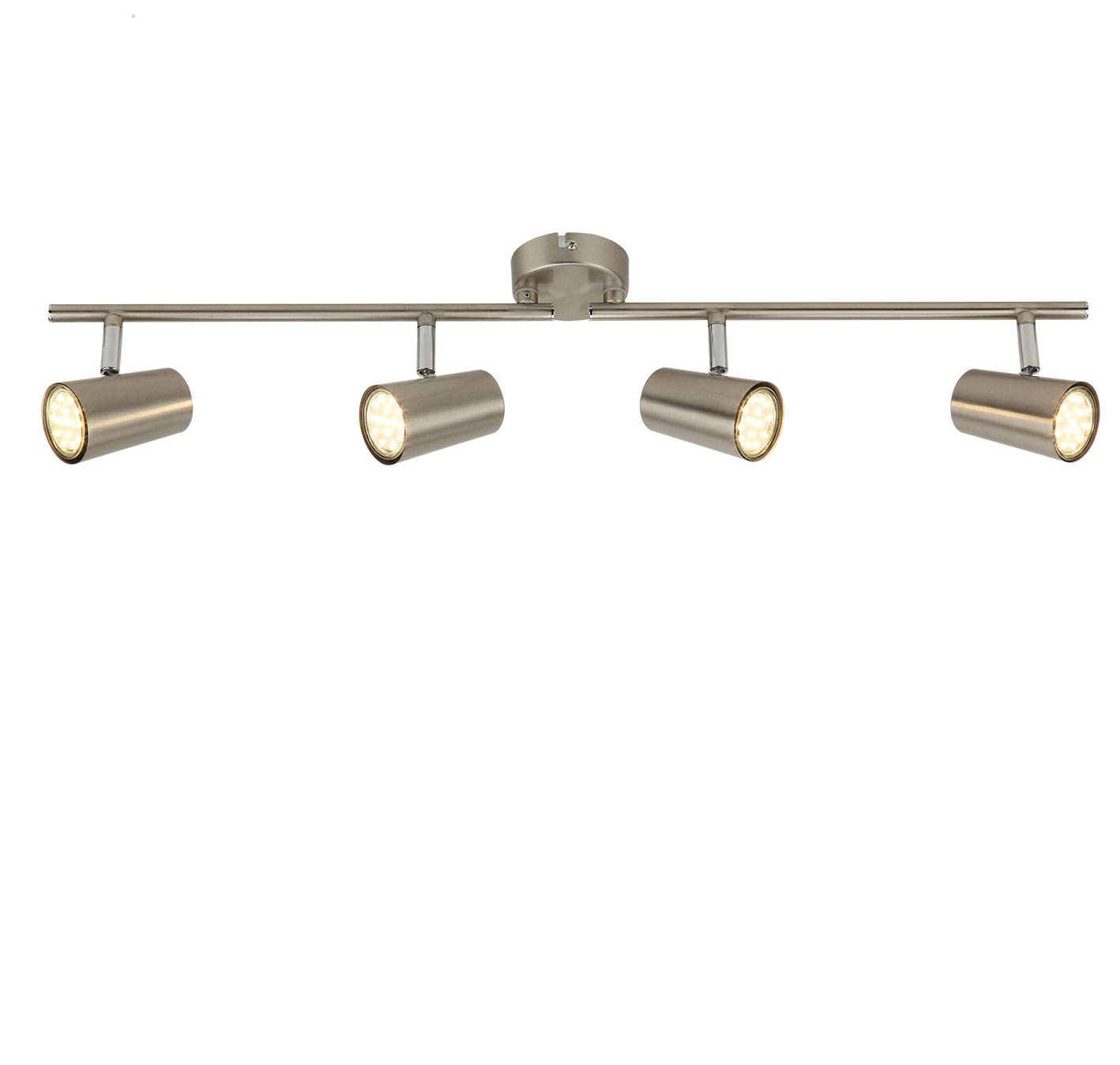 SEESEER LED Ceiling Spots, Rotate, 4 Light Ceiling Bar, Spotlight, Include 4 X 3W LED Bulbs, Angle Adjustable Indoor Lighting for Kitchen, Living Room and Bedroom