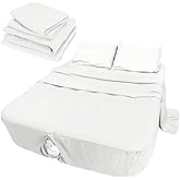 AEHISDHIE Air Mattress Sheets - 3 Pieces Set - Suitable for Inflatable mattresses 10 inch deep - can be inflated Without disassembly, Convenient, Sturdy, Easy to use air Bed Sheet (White, Kids)