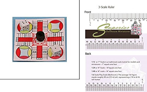 Dollhouse Miniature Parcheesi Board Game