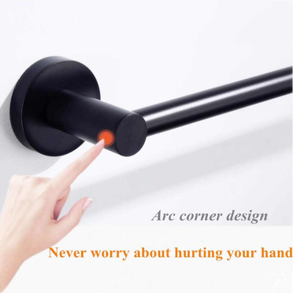 Cavoli 3-Piece Matte Black Bathroom Hardware Accessory Set Wall Mounted,24'' Towel Bar Adjustable Toilet Paper Holder,Towel Ring,Stylish Lavatory Shower Set,Black: Home & Kitchen