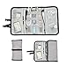 patu Roll Up Folding Travel Organizer Case for Cables, Memory Cards, Flash Disks, Earphones, Portable Hard Drives, Power Banks or Adapters, or Other Small Electronics and Accessories, Gray