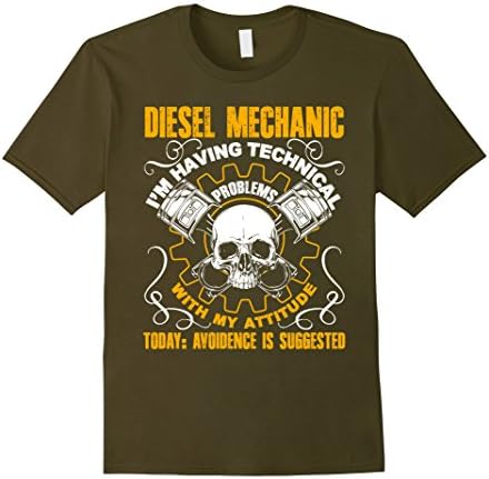 Mens Diesel Mechanic Shirt - Diesel Mechanic T-shirt 3XL Olive