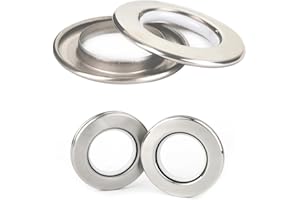 Kuasting Stainless Steel Curtain Grommets Eyelet Rings Round Metal Rings Inner Diameter 1-9/16 inch Roman Ring Grommet Curtains Set of 10 (10)