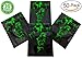 BEST Designs 50 Smell Proof Mylar Bags - 3x4 inch Resealable Ziplock Food Safe Aluminum Material (Green Smoke)