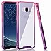 BAISRKE Clear Case for Galaxy S8, Shock Absorption Flexible TPU Soft Edge Bumper Anti-Scratch Rigid Slim Protective Cases Hard Plastic Back Cover for Samsung Galaxy S8 - Pink Purple Gradient