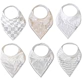 Copper Pearl 6 Pack Soft Cotton Baby Bibs for Drooling and Teething, Absorbent Drool Bibs for Baby Girl and Boy, Adjustable to Fit Newborns to Toddlers, Tons of Styles (Henry Set)