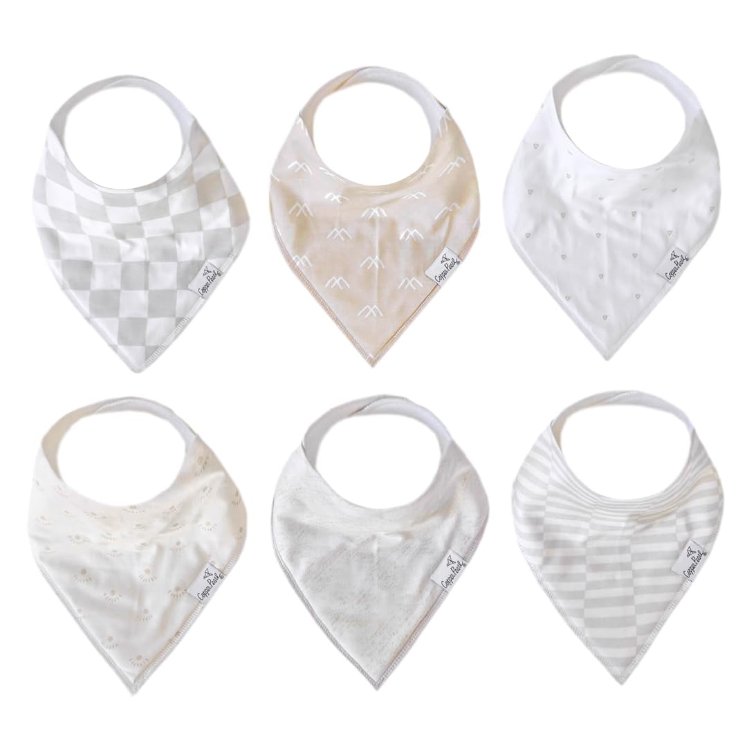 Photo 1 of Copper Pearl 6 Pack Soft Cotton Baby Bibs for Drooling and Teething, Absorbent Drool Bibs for Baby Girl and Boy, Adjustable to Fit Newborns to Toddlers, Tons of Styles (Henry Set)